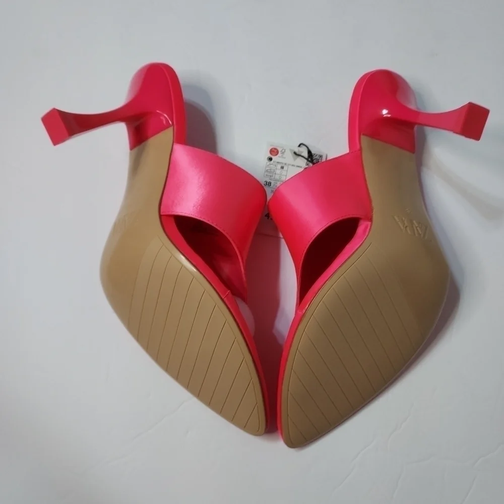 Zara Satin effect high heel sandals Sz-7.5